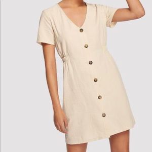 Tan Button Dress